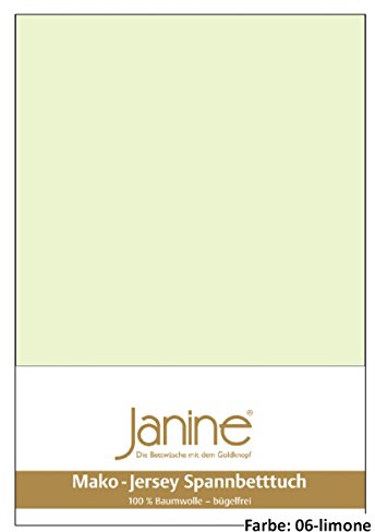Janine Spannbettlaken Jersey 5007, Gr. 150x200 cm, Fb. 06 Limone, Mako-Jersey