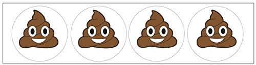 AK Giftshop Poop Poo Emoji Themed Sticker Strips (Pack of 12 Strips) Party Bag Fillers