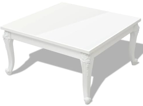 vidaXL Couchtisch 80x80x42 cm Hochglanz Weiß
