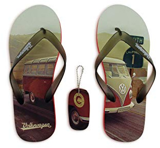 BRISA VW Collection - T1 Bulli Bus Zehentrenner Sandalen Herren Damen