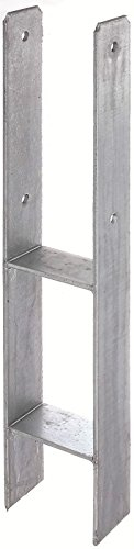 Pfostenträger H-Form, feuerverzinkt, 141 x 600 x 6 mm, Träger Anker Pfosten H-Anker