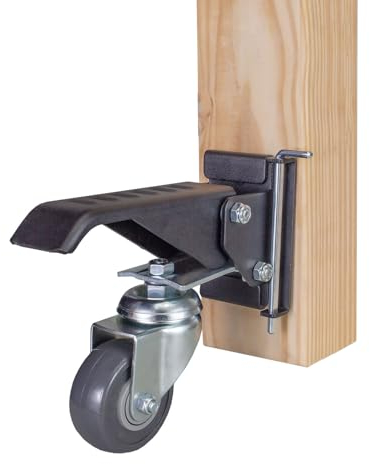 POWERTEC 17002 Heavy Duty Retractable Workbench Casters Kit with Quick Release Plate & 400 lbs Total Loads, 2-1/2 Inch Stepdown Caster Wheels Set of 4 for Workbench, Tables and Stands