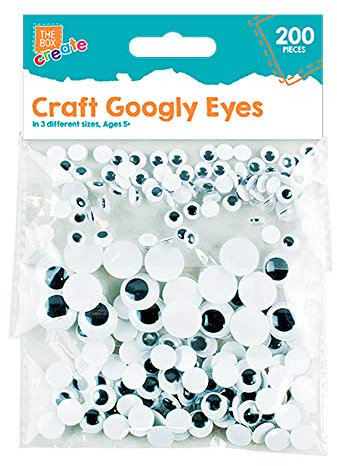 The Box 200pcs Googly Wobbly Wiggly Stick On Eyes Children Kid Craft Arts, White