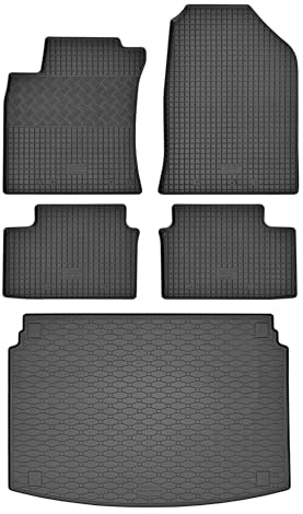 Passgenaue Kofferraumwanne und Gummifußmatten geeignet für Hyundai i30 Hatchback ab 2017 + Gurtschoner