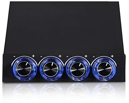PC Fan Speed Controller,4 Channel Computer Fan Speed Temperature Controller Heat Reducing for PC,with Blue LED Which Displays The Working State Of The Speed Controller