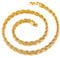 Twist Chain Necklace, 6MM Wide, 18Inch(46CM) Length, Gift For Men, 18K Gold Plated Stainless Steel Hip Hop Men Chain Jewelry Twister Rope Necklace (Gift Packaging), RN20114K-6-18