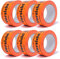 gws Hinweis-Klebeband Vorsicht Glas 6 Rollen Flurorange PVC | Kräftiges Verpackungsklebeband in Profi-Qualität | Warnband Paketband | 50 mm x 66 m