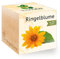 Ringelblume im Holzwürfel mit Bio-Samen