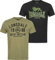 Lonsdale Herren Bangor Double Pack T Shirt, Black/Olive, XL EU