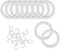 Bestlivings Ringe mit Faltenleghaken (50er Set), Gardinenringe für Universalband/Kräuselband Ø40mm in der Farbe: Weiß