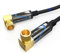 Ultra HDTV Cable de antena SAT de 15m, cable coaxial de cable satelital 2x en ángulo, conector F (90° grados) a conector F (90° grados), conector metálico para TV, HDTV, DVB-T, DVB-C, DVB-S2