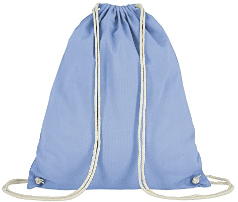 Veproli Baumwoll Turnbeutel Sportbeutel Zuziehbeutel Gymsack Sack Jute Schule Rucksack (Himmelblau)