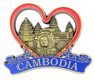 3D City Metal Fridge Magnets Country Holiday Souvenir London Paris NewYork Berlin Dubai Amsterdam Rome Prague Milan Barcelona Venice (Cambodia)