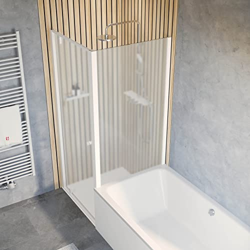 Schulte Duschkabine Drehtür inkl. verkürzte Seitenwand Trend 2.0 Mattweiß Sicherheitsglas Matt-Sandgestrahlt 80x80 cm