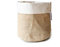 DEKO MARKET Pflanzkorb Blumentopf Übertopf Korb Aufbewahrungskorb aus Jute Natur mit Rand aus Leinen, Ø 13 cm, Höhe: 13 cm