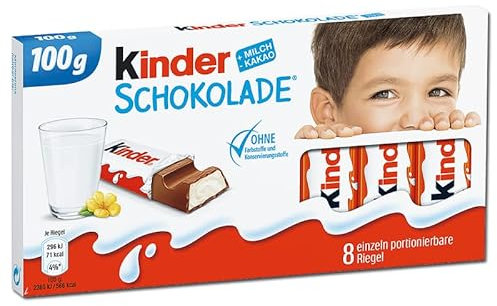 Kinder Schokolade Tafel 100g | Süßigkeiten für Kinder | Milchschokolade