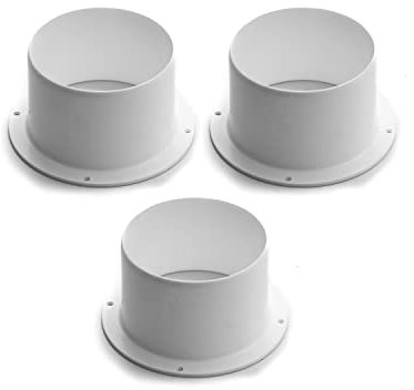 Vent Systems Paquete de 3 conectores de conducto de ventilación de aire de 125 mm, tubo de ventilación recto, placa de conector de conducto de plástico para refrigeración sistema de ventilación