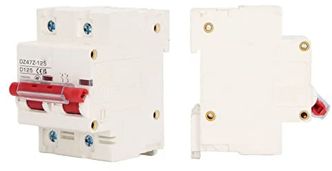 Interruttore Automatico Magnetotermico 2P 1000V 125A Interruttore Magnetotermico Professionale DC Installazione Rapida per Impianto Fotovoltaico (Rosso)