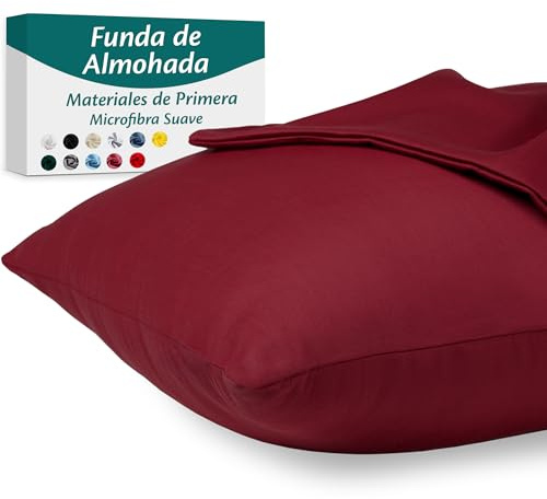 Kissenbezug 50x80 – Mikrofaser Oeko-TEX Zertifiziert – Bordeaux – 2er Set Kopfkissenbezug für Kissen 50 x 80 Weich & Atmungsaktiv – Kissenbezüge Hypoallergen Waschbar mit Verdecktem Reißverschluss
