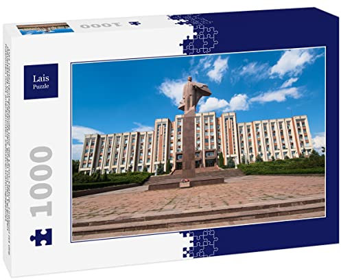 Lais Puzzle Das Parlamentsgebäude und die Lenin-Statue. Tiraspol ist die Hauptstadt von Transnistrien, einem von den Vereinten Nationen Nicht anerkannten Selbstverwaltungsgebiet 1000 Teile