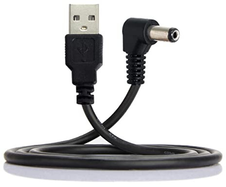 YC° CY USB 2.0 tipo A maschio ad angolo retto 5,5 x 1,5 mm DC 5 V spina di alimentazione connettore barilotto 90 gradi cavo di ricarica