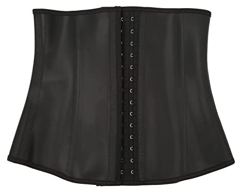 Taillentrainer-Gürtel, Frauen-Unterbrust-Latex-Sport-Taillentrainer, Bauchkontrolle, 4-reihiges Haken-Körperform-Wear-Korsett (M)