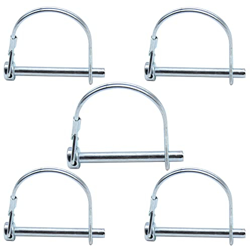 CEEYSEE 5 Stück Sicherungsstift 6 mm x 55 mm Sicherheitshaken schwere Schleppstifte Verriegelungsstift für Auto, Anhänger, Geländewagen, LKW, Rasenmäher, Traktor (D.6 mm x 55 mm)