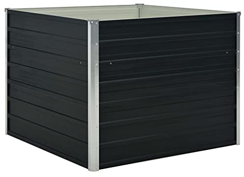 Annlera Jardinière 100x100x77 cm Anthracite Jardinières Pot De Fleur Exterieur Bac A Fleurs Acier Grande Taille Jardinière sur Pied Jardinière Balcon Bac De Plantation