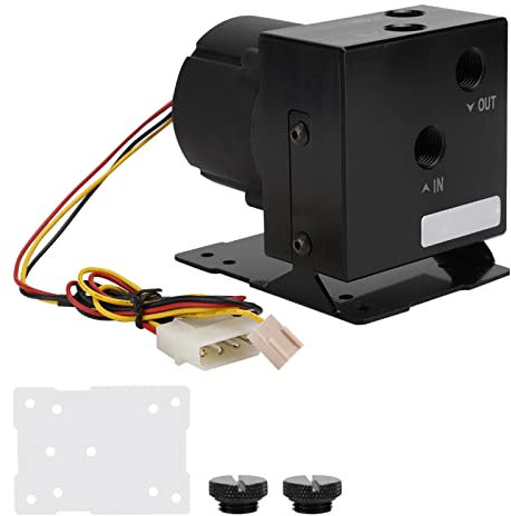 Pompe de Refroidissement à Eau DC 12V PC, Pompe à Eau Muette Intégrée 1200L/H 2 en 2 Sorties Pompe à Boucle d'eau en Ligne Bidirectionnelle avec Contrôle de Vitesse