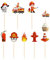 Feuerwehr Kuchen Dekorationen Zubehör, 24 Stück Fire Truck Cupcake Toppers Feuerwehrmann Geburtstag Tortendeko Feuerwehr für Feuerwehr Tischdekoration Kindergeburtstag