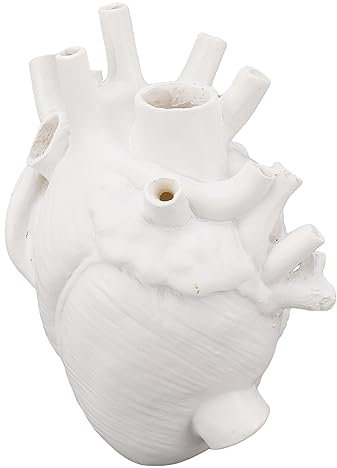 Pot de Fleur, Vase en Forme de Cœur, Moderne, Exquis et Créatif, pour Bureau, Chambre à Coucher, Mariage (White)