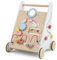 LIFEZEAL Lauflernwagen Holz, Lauflernhilfe mit Stauraum, Bauklötzen & Spielboard, Baby Walker ab 36 Monate, Baby Gehfrei Gehhilfe zum Spaß, für Jungen & Mädchen (Stil 1) (34,5 x 32,5 x 45 cm)