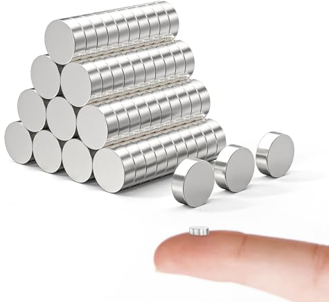 GoldRock 100 Stück Mini Magnete Rund 6x2mm, Kleine Starke Neodym Magnete für Kühlschrank, Basteln, Whiteboard, Pinnwand, Magnettafel, Tür, Karte, Bildschirm