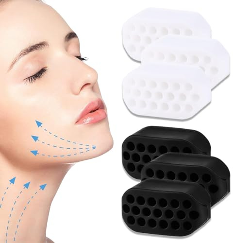 GGUFAY 6 Jawline Trainer, Kiefer- und Doppelkinn-Exerciser für stärkere Kieferpartie, straffer Nacken - Trainingshilfe mit Jaw Trainer Ball.