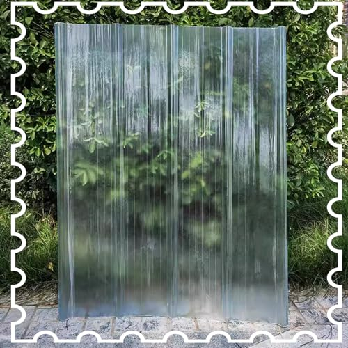 Placa de Iluminación Natural FRP de 2mm de Espesor,Panel de Fibra de Vidrio Transparentes para Techos Sunshine,Chapa Ondulada,Chapa Tejado Exterior,Fácil de Cortar (0.9x0.6m/35x24in)