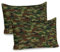 ABAKUHAUS Camo Kissenbezug Packung mit 2, Grunge Grafik Camouflage Sommer Thema bewaffnete Kräfte Uniform inspiriert dunkel, Dekorativer Gedruckter Kissenbezug, 80 x 40 cm, Grün Hellgrün Braun