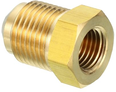 PATIKIL 1/4-Zoll-Weibliche Flare x 3/8-Zoll-Männliche Flare-Verbinder, SAE 45-Grad-Flare-Adapter aus Messing, Flare-Rohrverschraubung für Luft-, Gas-, Kälte- und Klimaanlagen