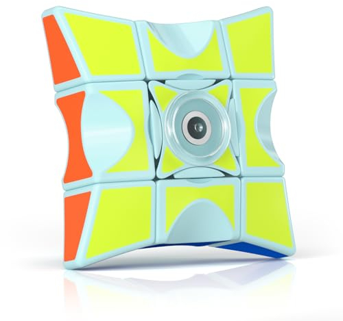 ROXENDA 1x3x3 Fidget Spinner Zauberwürfe,Cube und Spinner in Einem mit optimierten perfekt zum Stressabbau für Kinder (Blau)