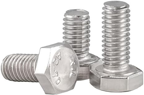 20 tornillos de cabeza hexagonal de 1/4-20 x 1/2, totalmente roscados, acero inoxidable 18-10, acabado liso