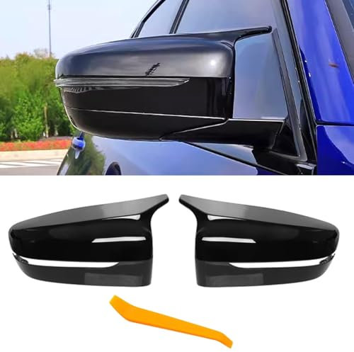 TTCR-II 2 PCS Kompatibel mit Rückspiegel Abdeckung bmw 3er G20 G21/4er G22 G23 G26/5er G30 G31/7er G11 G12 /8er G14 G15 G16 Seitenspiegelgehäuse Links und Recht (Glanz Schwarz)