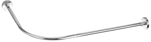 QUARKZMAN Extensible Douche Rideau Tige Étagère Inox Acier, L En Forme Coin Douche Rideau Tige Non Perceuse pour Salle Bain, 28-37 x 47-65 Réglable Longueur