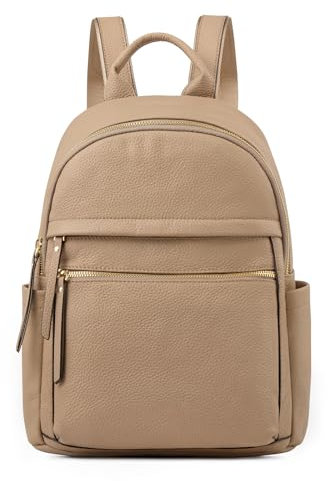 Kattee Echtleder Rucksack für Damen multifunktional Elegant Tagesrucksack weiches Leder Schultertasche für Einkaufstouren