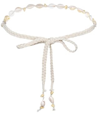 TeeYee Damen Taillengürtel Boho Gürtel mit Quaste Mädchen Flechtgürtel | Bindegürtel,Bauchkette,Schmaler Gürtel für Kleid,Women Belt