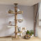 Mekidulu Árbol para gatos de suelo a techo, altura ajustable (95-98 pulgadas, 104.3-108.2 pulgadas), con poste rascador de 4.33 pulgadas de ancho, hamaca para gatos, totalmente envuelto con cuerda de