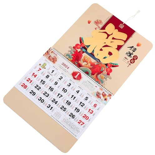 Lurrose Hängender Kalender Großformatige Wandkalender Für Jahr Drachen Kreativer Dekorativer Neujahrskalender Mit Für Zuhause Und