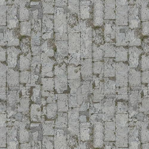 Pack of 5 Dolls House Miniature Stone Path With Moss Pattern Cladding