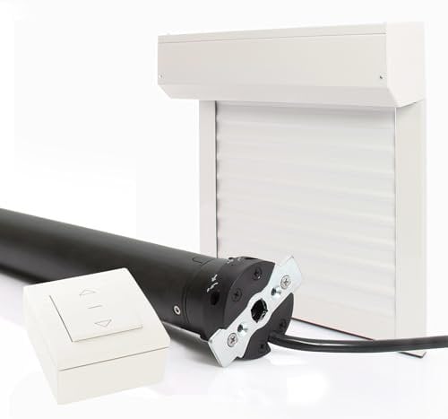Kit Volet Roulant Electrique Filaire Ajustable en Aluminium h100 x l80 cm- Montage Facile , Pour Fenêtre