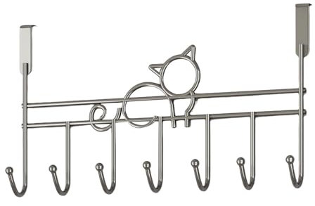 MOIDHSAG Mehrzweck-Türhaken mit Katzen-Motiv, keine Beschädigung, Wandmontage, Schlüssel- und Handtuch-Organizer, Heimorganisation, täglicher Gebrauch