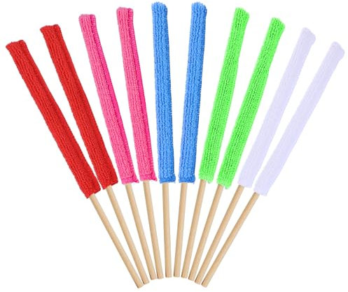 10 PCS Mini Crevice Cleaning Tool, Microfiber Gap Duster Sticks, Detail Duster Sticks for Crevice Cleaning Home Car Vent Fan Blind Window, Mini Detail Dusters Small Spaces Cleaning Tool