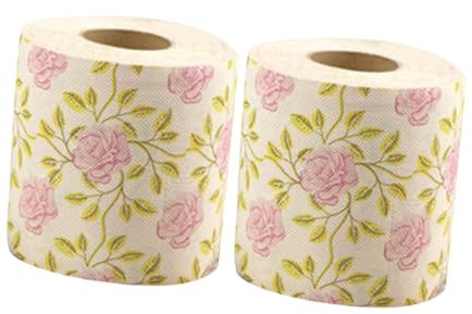 Healvian 2 Rollen bedrucktes Toilettenpapier Neuheit Toilettenpapier Druck Servietten Toilettenpapier Dekorative Handtuch Servietten Hochzeit Toilettenpapier Frühling Toilettenpapier Bambus Zellstoff